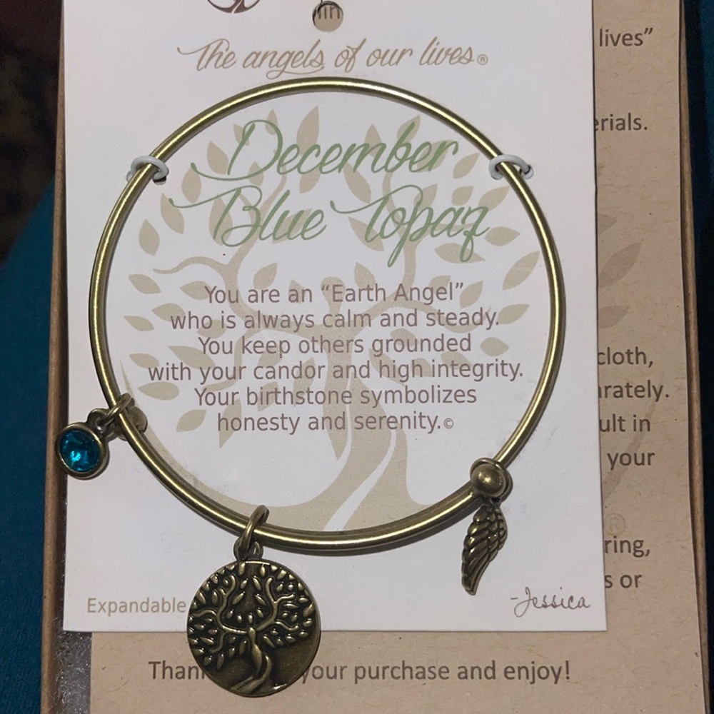 Earth Angel December Birthstone Bracelet Brass